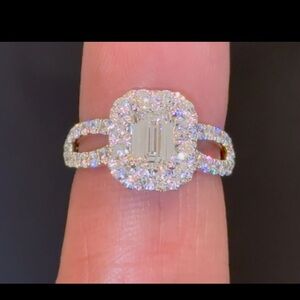 Amazing 2.25 carat emerald cut, 14k yellow gold diamond ring! Tons of sparkle!